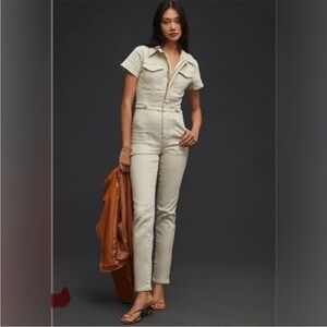 Good American Fit For Success Military Jumpsuit off white /Cream size Small